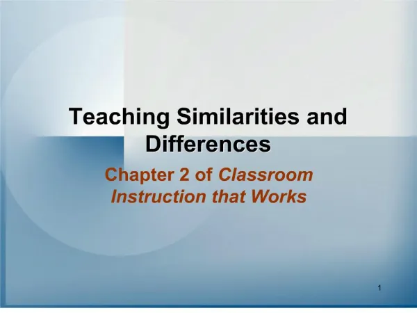teaching similarities and differences