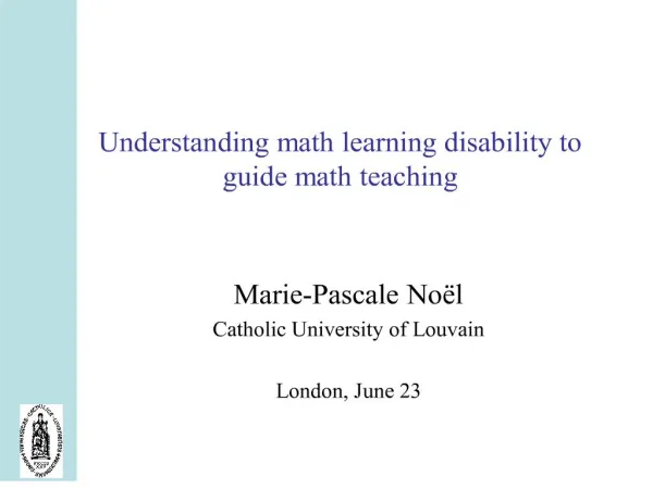 understanding math learning disability to guide math teaching