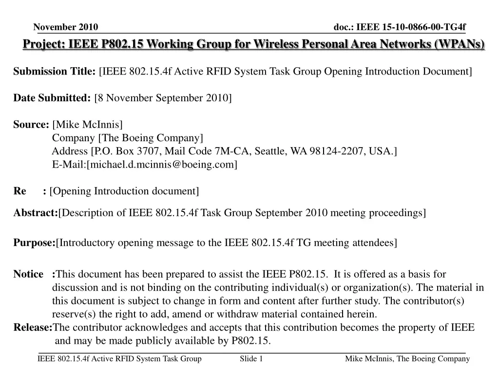 project ieee p802 15 working group for wireless