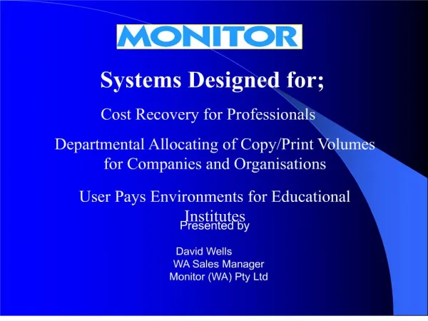 download slideshow - monitor wa - disbursement recovery systems