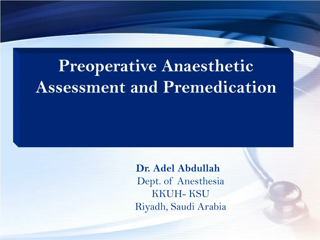 preoperative anaesthetic assessment