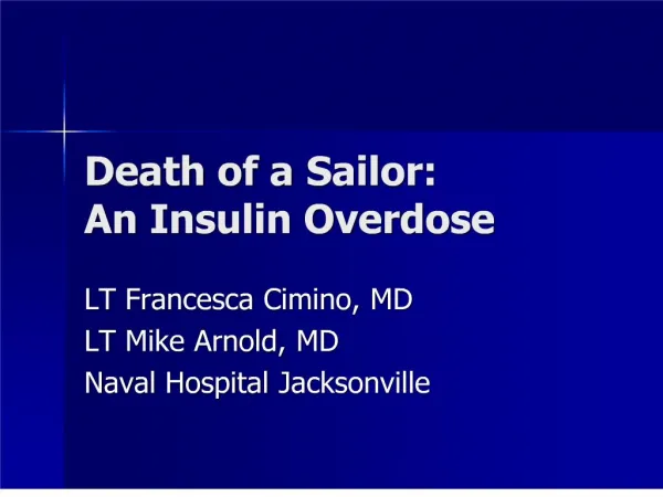 death of a sailor: an insulin overdose