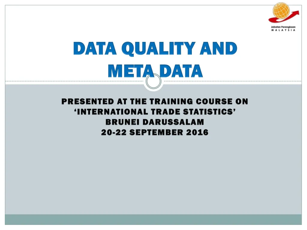data quality and meta data presented