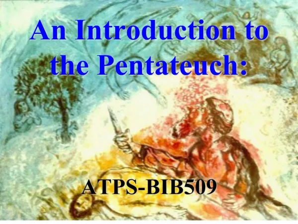 an introduction to the pentateuch: