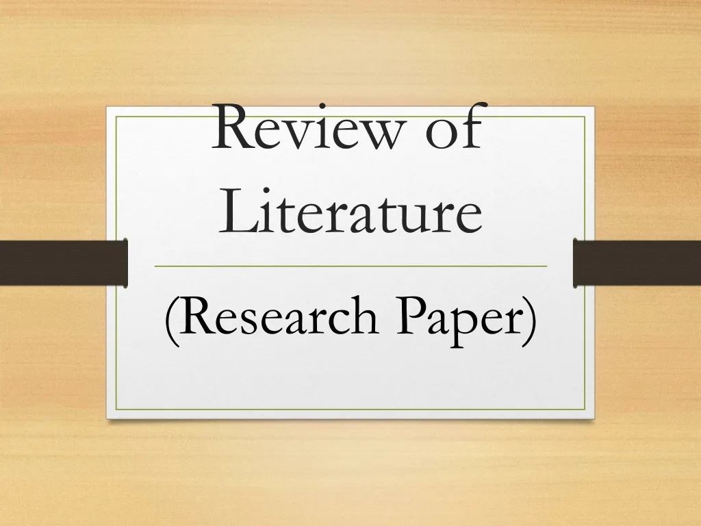 review of literature