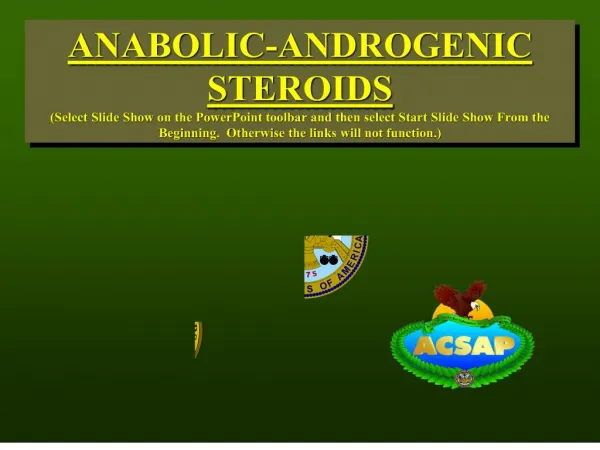 anabolic-androgenic steroids select slide show on the ...
