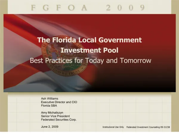 the florida local government investment pool best practices for ...