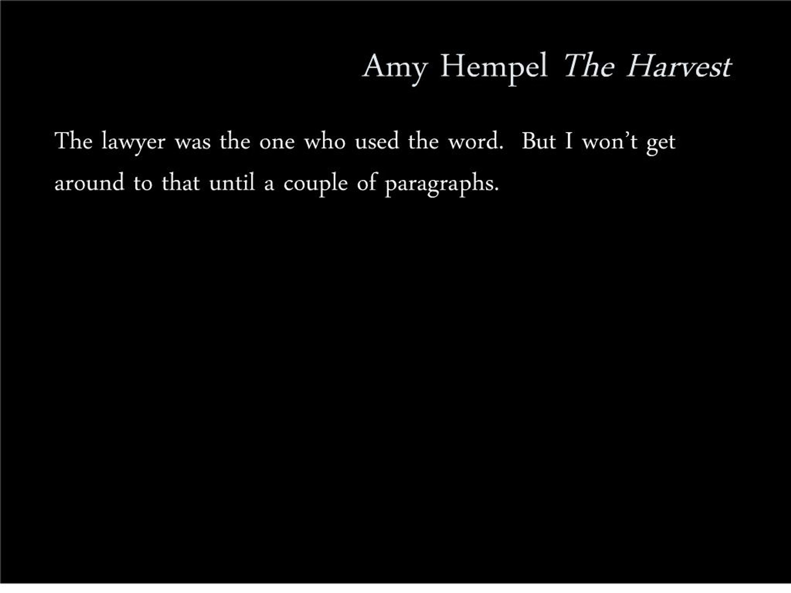 PPT amy hempel the harvest PowerPoint Presentation, free download