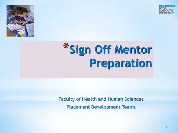Sign Off Mentor Preparation