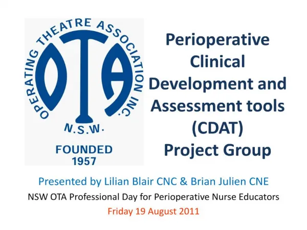 perioperative clinical development and assessment tools cdat project group