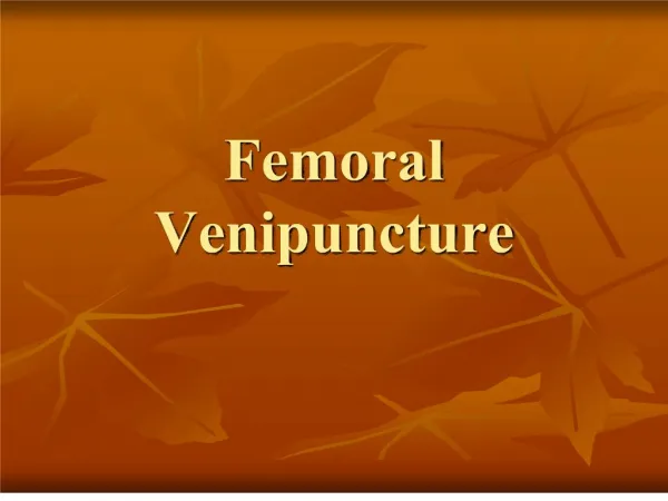femoral venipuncture
