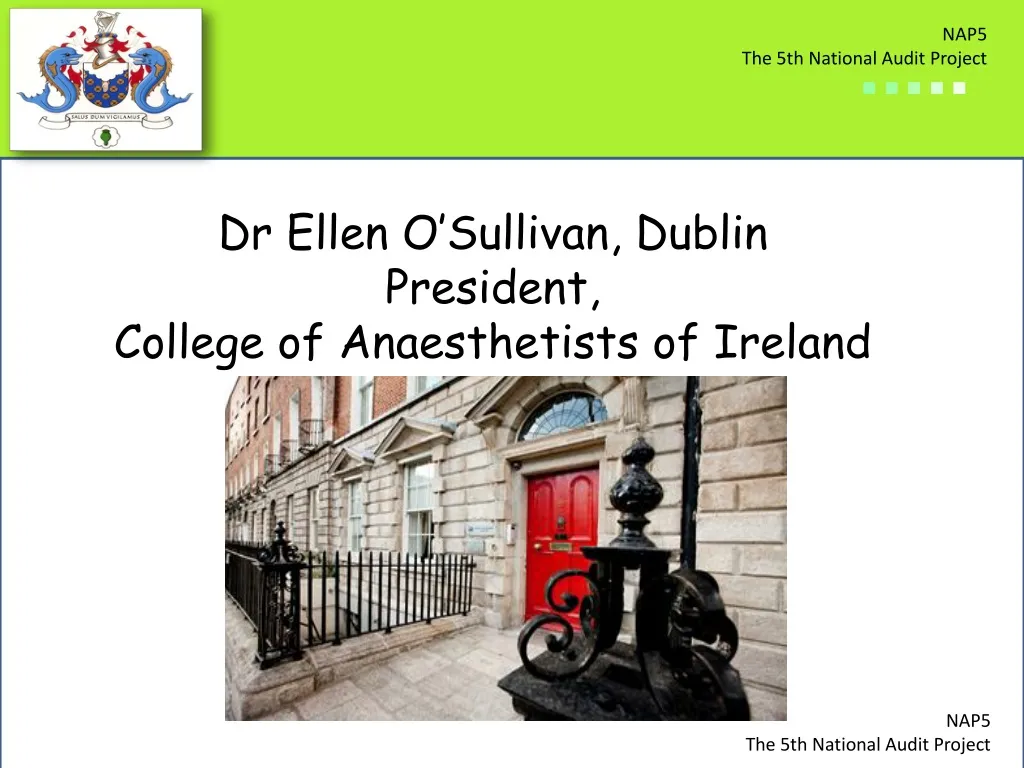 dr ellen o sullivan dublin president college of anaesthetists of ireland