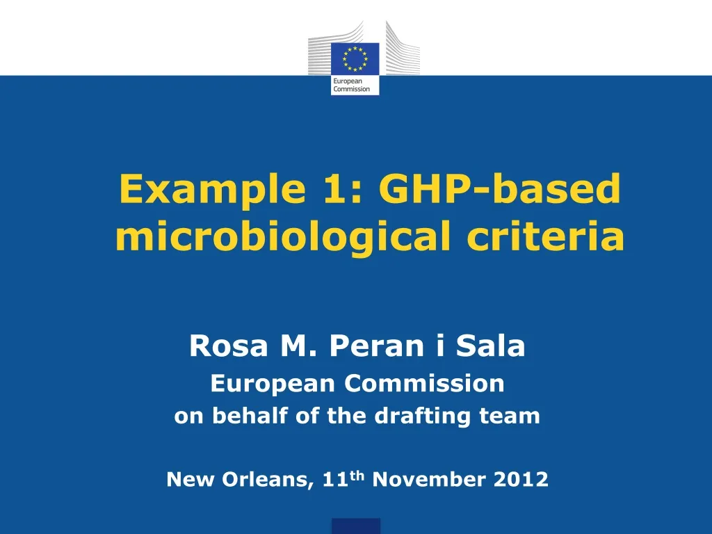 example 1 ghp based microbiological criteria
