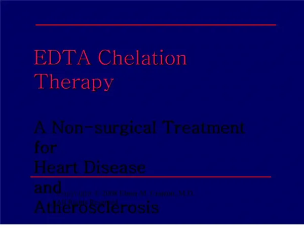 powerpoint lecture slide show on chelation therapy by dr. cranton