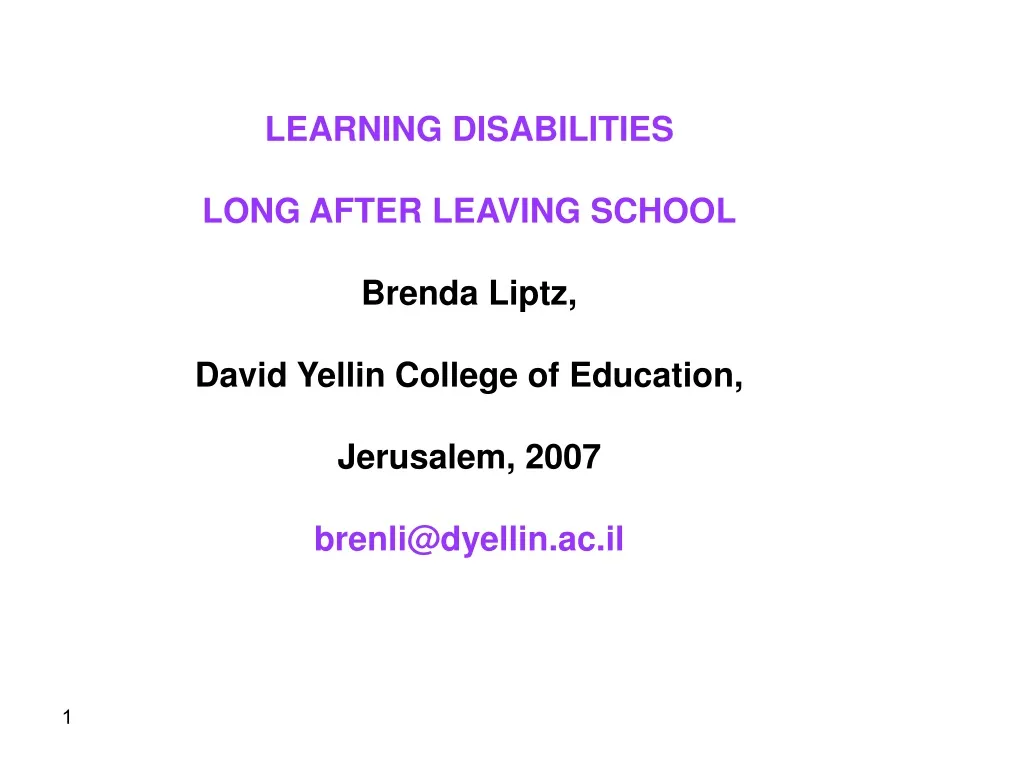 learning disabilities long after leaving school