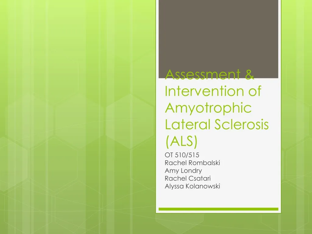 assessment intervention of amyotrophic lateral sclerosis als