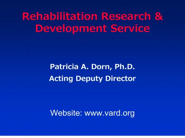 rehabilitation research development service