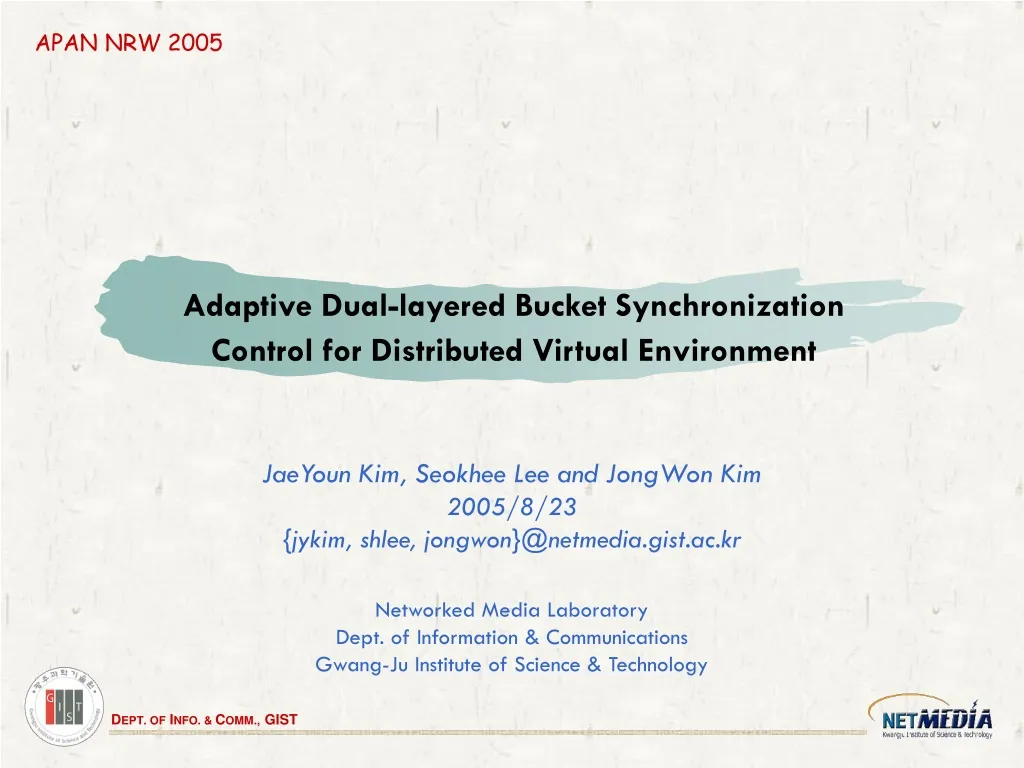adaptive dual layered bucket synchronization control for distributed virtual environment