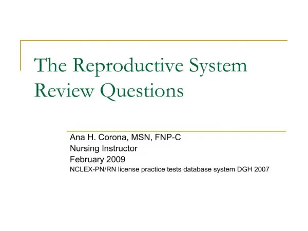 the reproductive system review questions