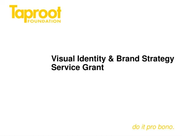 Visual Identity &amp; Brand Strategy Service Grant