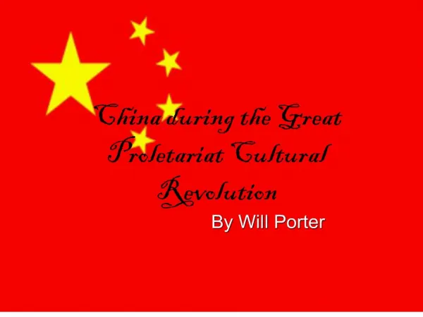 china during the great proletariat cultural revolution