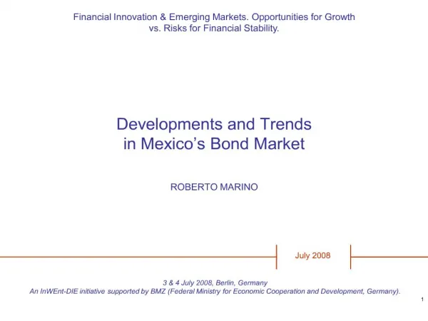 developments and trends in mexico s bond market roberto marino