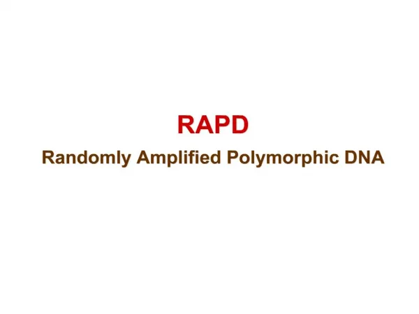rapd randomly amplified polymorphic dna