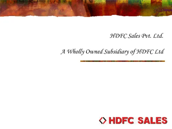 hdfc sales pvt. ltd. a wholly owned subsidiary of hdfc ltd
