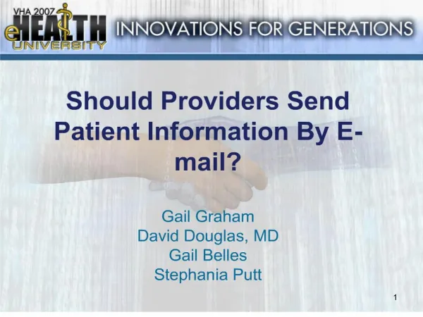 should providers send patient information by e-mail