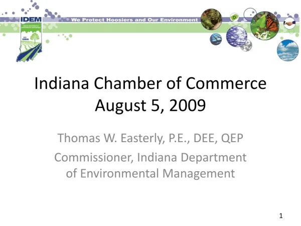 Indiana Chamber of Commerce August 5, 2009