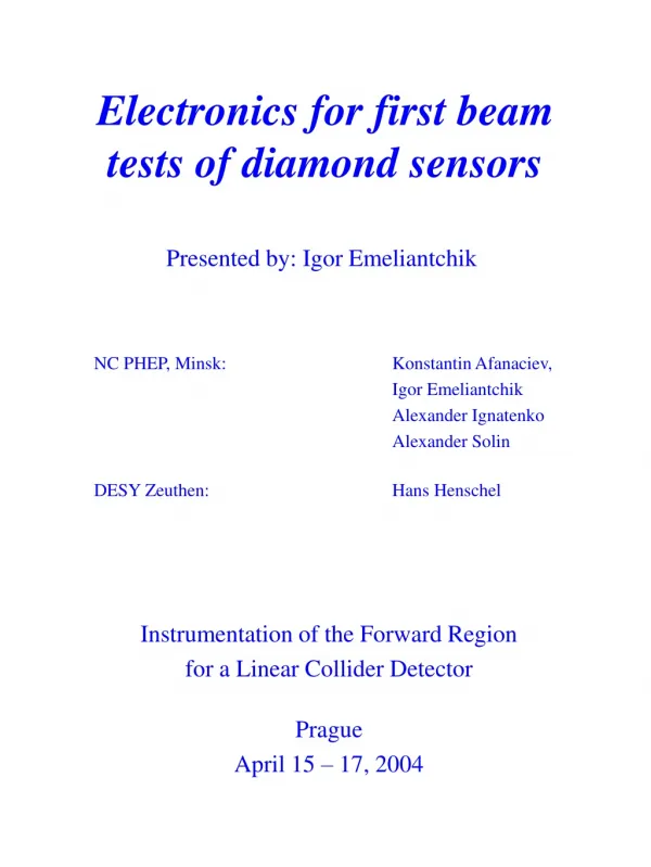 Electronics for first beam tests of diamond sensors