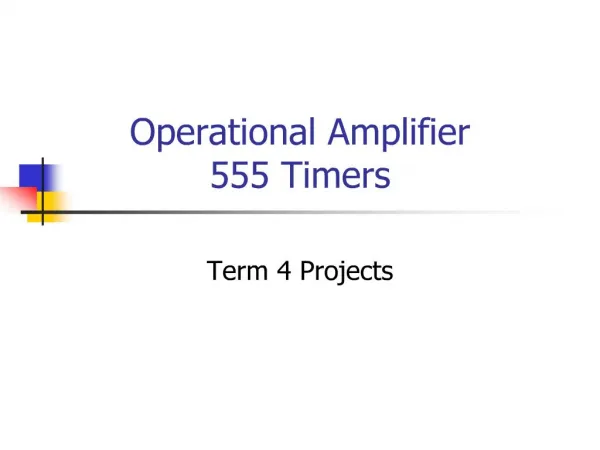 operational amplifier 555 timers