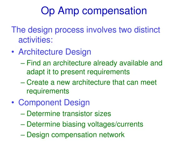Op Amp compensation