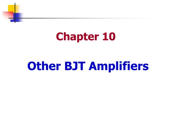 other bjt amplifiers