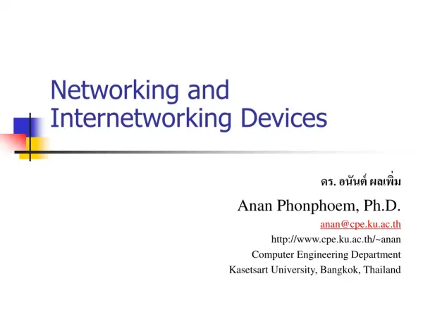 Networking and Internetworking Devices