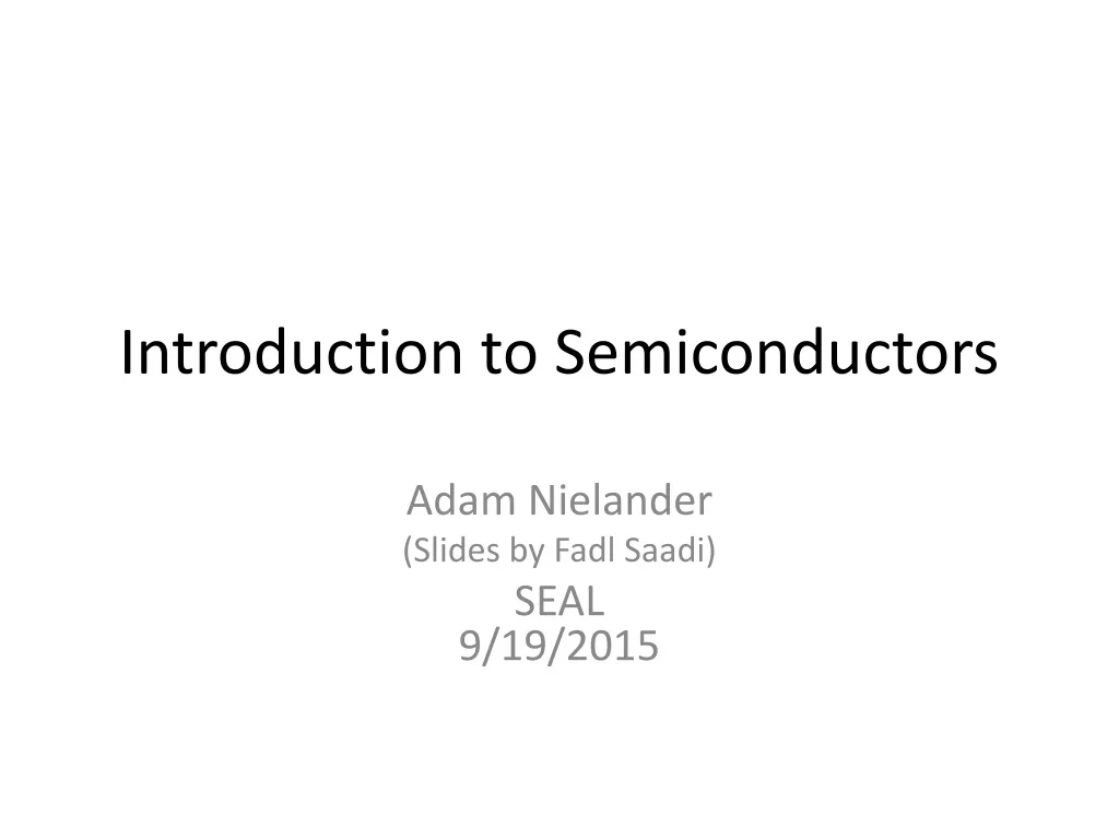 PPT - Introduction To Semiconductors PowerPoint Presentation, Free ...