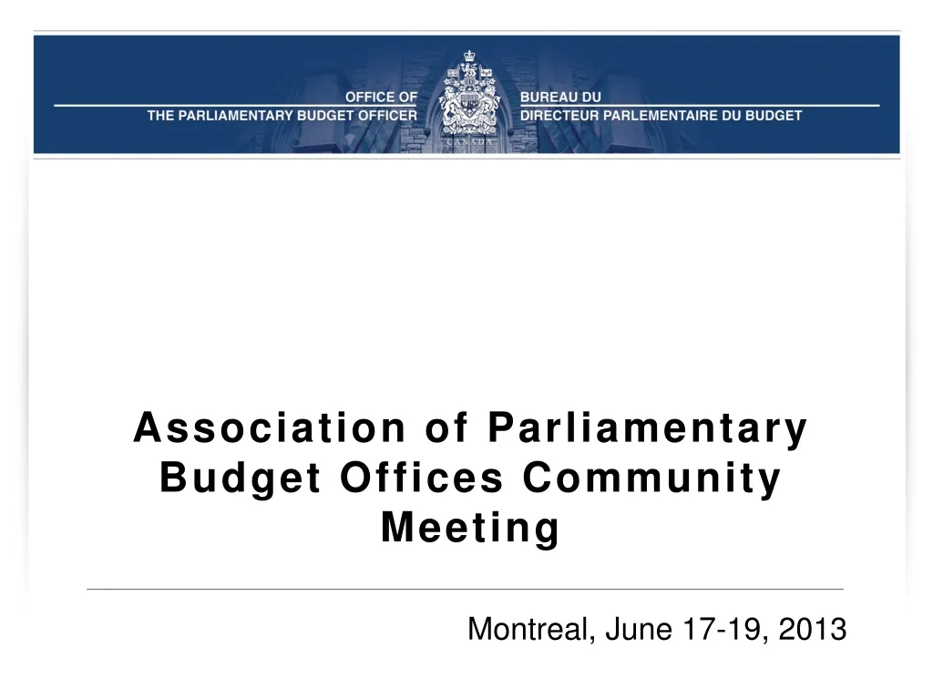 association of parliamentary budget offices community meeting