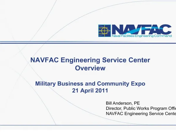 navfac engineering service center overview military business and community expo 21 april 2011