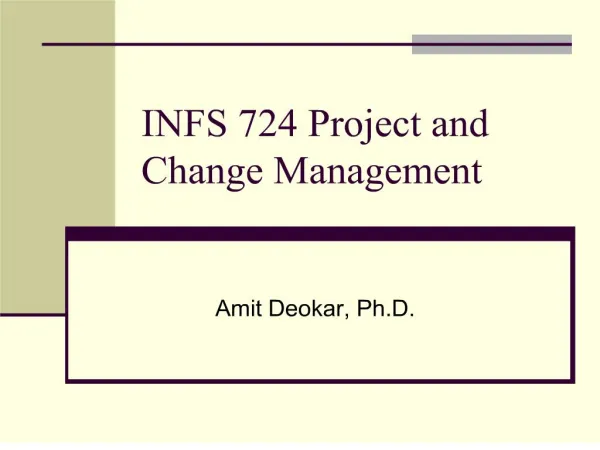 infs 724 project and change management