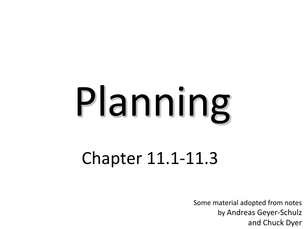 planning