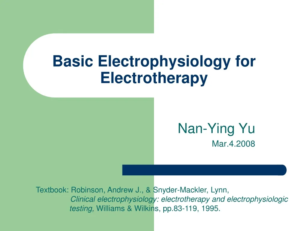 basic electrophysiology for electrotherapy