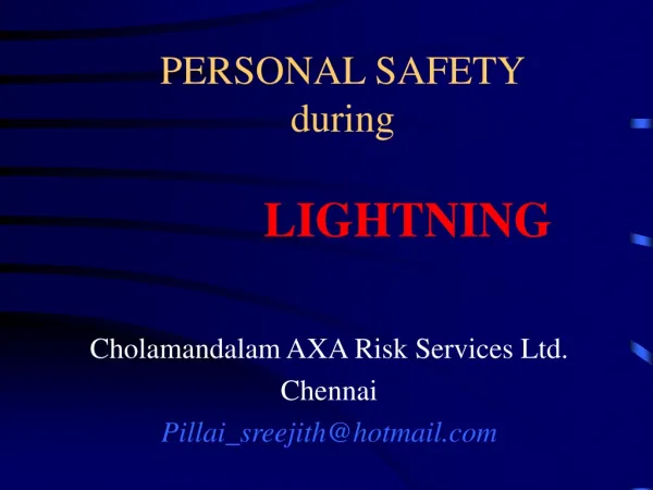 PERSONAL SAFETY during LIGHTNING