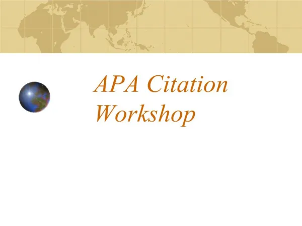 apa citation workshop