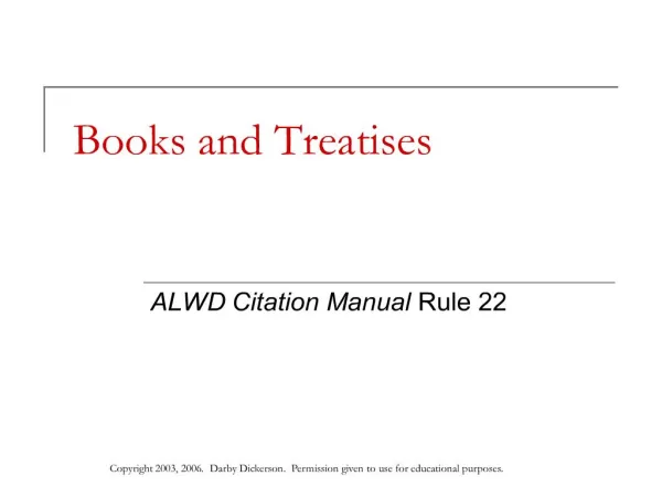 books and treatises