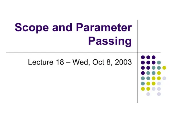 scope and parameter passing