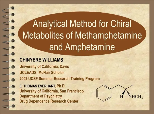 analytical method for chiral metabolites of methamphetamine and amphetamine