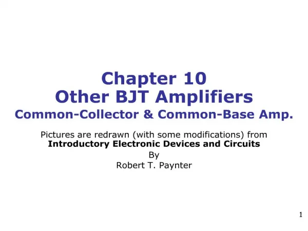 chapter 10 other bjt amplifiers common-collector common-base amp.