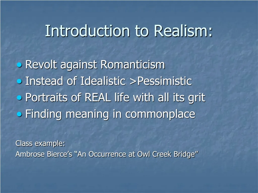 introduction to realism