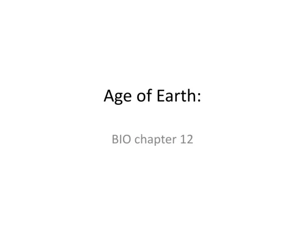 Age of Earth: