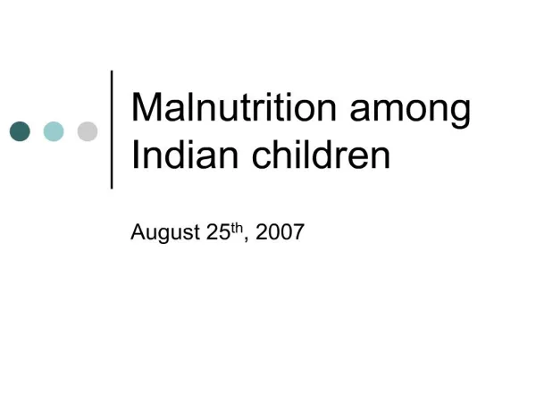 malnutrition among indian children